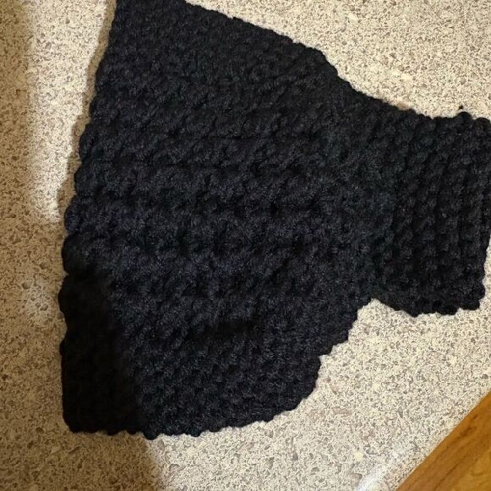Handmade Black Knit Scarf